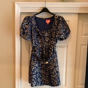 Lilly Pulitzer Navy and Gold Floral Dress